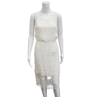 ALICE + OLIVIA | White Floral Lace Sleeveless Dress