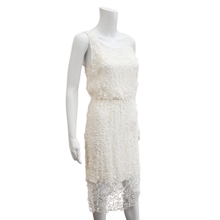 ALICE + OLIVIA | White Floral Lace Sleeveless Dress