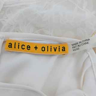 ALICE + OLIVIA | White Floral Lace Sleeveless Dress
