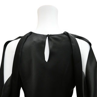 SIMKHAI | Marisa Black Satin Cold Shoulder Blouse