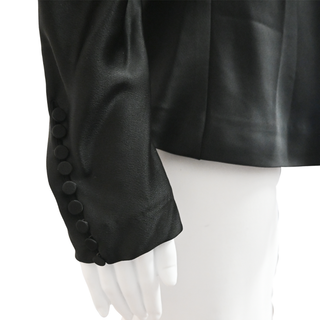 SIMKHAI | Marisa Black Satin Cold Shoulder Blouse