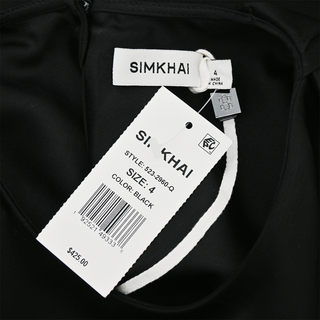 SIMKHAI | Marisa Black Satin Cold Shoulder Blouse