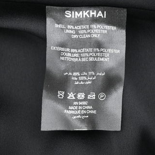 SIMKHAI | Marisa Black Satin Cold Shoulder Blouse