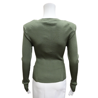 VERONICA BEARD | Acara Stone Army Green Ribbed Top