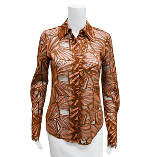 RAMY BROOK | Priscilla Bronze Lace Button-Down Blouse
