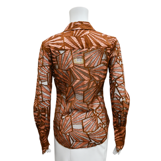 RAMY BROOK | Priscilla Bronze Lace Button-Down Blouse