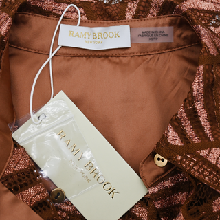 RAMY BROOK | Priscilla Bronze Lace Button-Down Blouse