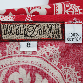 DOUBLE D RANCH | Red Cotton Printed Wrap Skirt