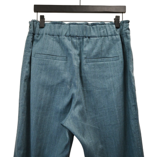 BRUNELLO CUCINELLI | Teal Linen-Blend Paperbag Trousers