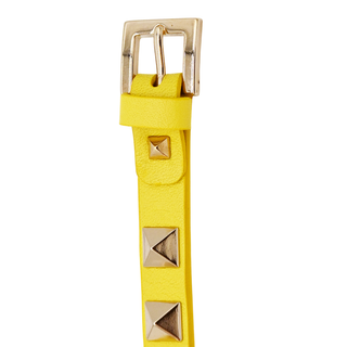 VALENTINO | Yellow Rockstud Leather Bracelet