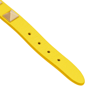 VALENTINO | Yellow Rockstud Leather Bracelet