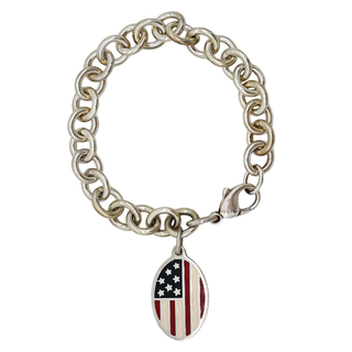 TIFFANY & CO | Sterling Silver American Flag Tag Bracelet