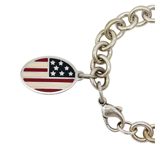 TIFFANY & CO | Sterling Silver American Flag Tag Bracelet