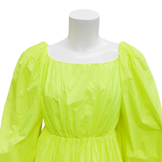 VALENTINO | Neon Yellow Puff Sleeve Mini Dress