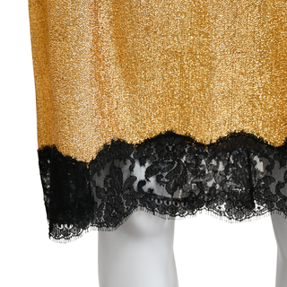 GUCCI | Metallic Gold Lace Accent Slip Dress