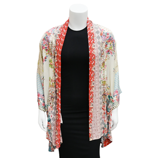 Floral Silk Long Kimono Duster