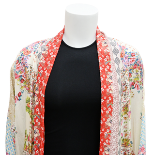 Floral Silk Long Kimono Duster