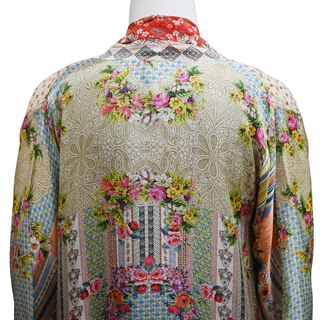 Floral Silk Long Kimono Duster