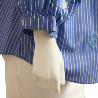 JOHNNY WAS WORKSHOP | Striped Embroidered Sea Life Button-Down Blouse