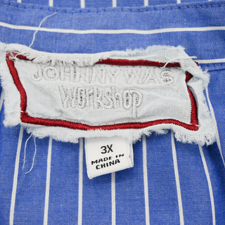JOHNNY WAS WORKSHOP | Striped Embroidered Sea Life Button-Down Blouse