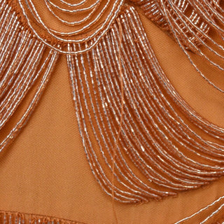 ZUHAIR MURAD | Dusty Orange Embellished Fringe Mini Dress