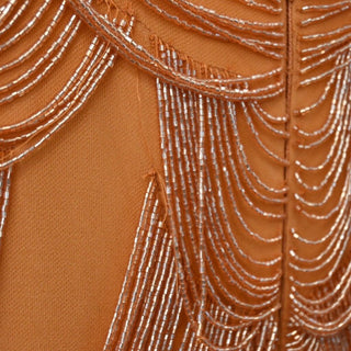 ZUHAIR MURAD | Dusty Orange Embellished Fringe Mini Dress
