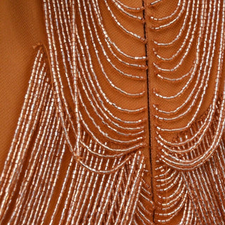 ZUHAIR MURAD | Dusty Orange Embellished Fringe Mini Dress