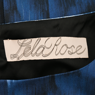 LELA ROSE | Floral Ikat-Print Bell-Skirt Silk Dress