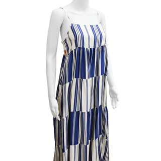LA PRESTIC OUISTON | Raye Marine Mix Striped Layered Midi Dress