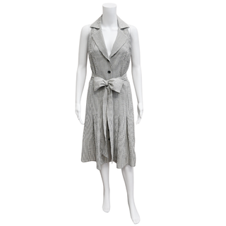 CAROLINA HERRERA | Striped Seersucker Belted Dress