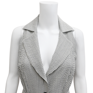 CAROLINA HERRERA | Striped Seersucker Belted Dress