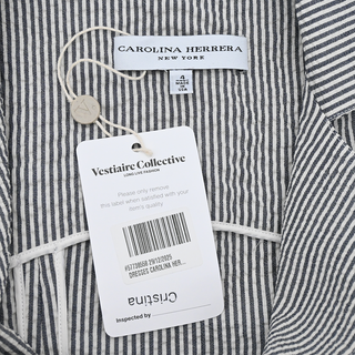 CAROLINA HERRERA | Striped Seersucker Belted Dress