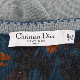 CHRISTIAN DIOR | Blue & Gray Gradient Floral Print Knit Top