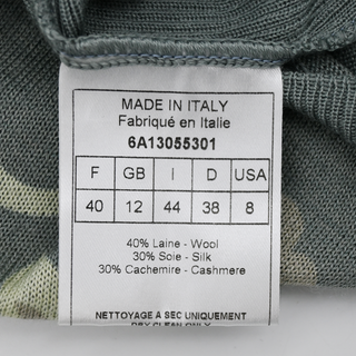 CHRISTIAN DIOR | Blue & Gray Gradient Floral Print Knit Top