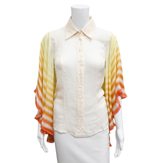 FENDI | Sunset-Colored Striped Flowy Sleeved Blouse