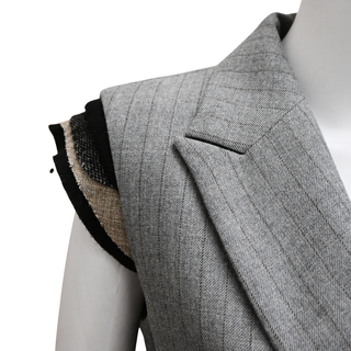 SACAI | Gray Chalkstripe Wool Vest