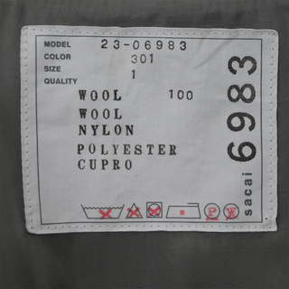 SACAI | Gray Chalkstripe Wool Vest