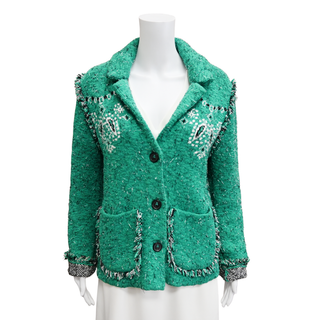 ALANUI | Green Bandana Jacquard Knit Jacket