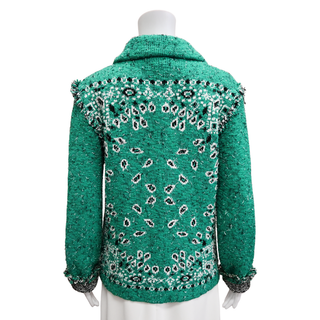 ALANUI | Green Bandana Jacquard Knit Jacket