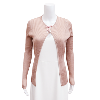 CHRISTIAN DIOR | CD Bow Mauve Knit Cardigan