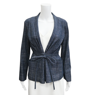 CHRISTIAN DIOR | Navy Blue Tie Wrap Jacket