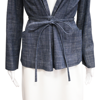 CHRISTIAN DIOR | Navy Blue Tie Wrap Jacket