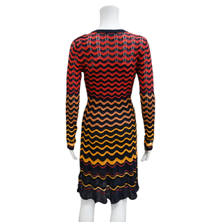 M MISSONI | Wavy Striped Multicolored Knit Dress