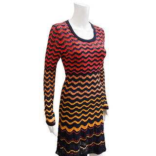 M MISSONI | Wavy Striped Multicolored Knit Dress