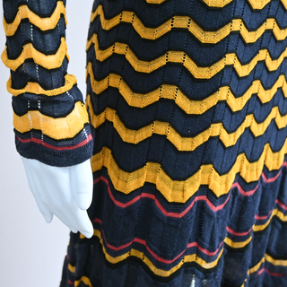 M MISSONI | Wavy Striped Multicolored Knit Dress