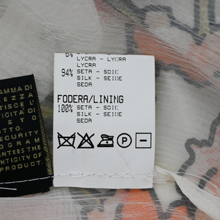 ROBERTO CAVALLI | Orange Floral Print Silk Skirt