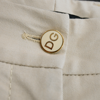 DOLCE & GABBANA | Beige Cotton-Blend Wide Leg Pants