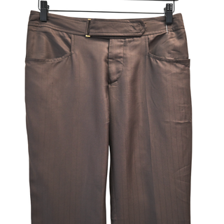 GUCCI | Brown Silk Pinstripe Trousers