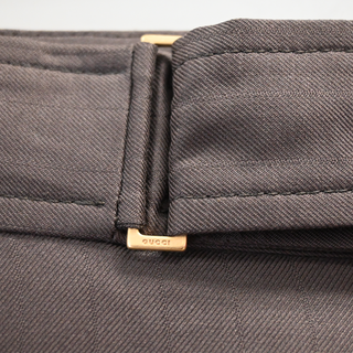 GUCCI | Brown Silk Pinstripe Trousers