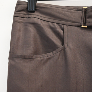 GUCCI | Brown Silk Pinstripe Trousers